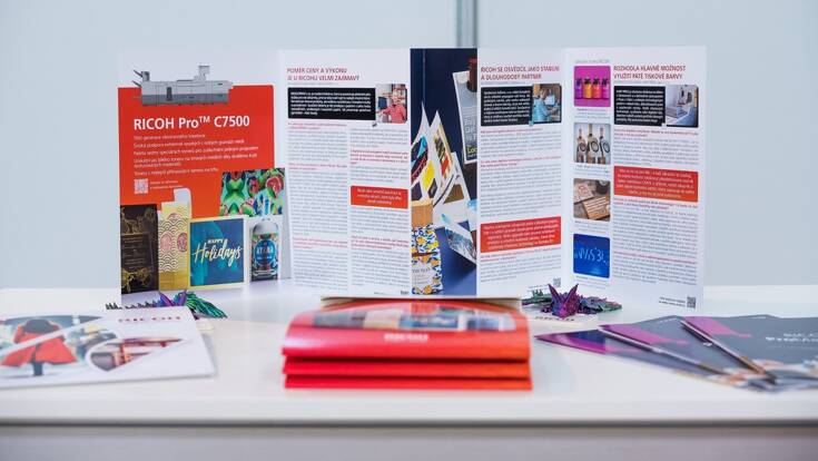 Ukázka tiskových vzorků digitálních produkčních tiskáren řady RICOH Pro